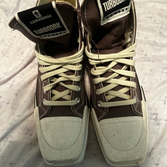 Rick Owen Converse Turbok Brown and Cream High-Top Sneakers